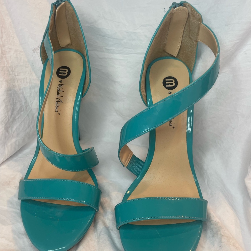 Michael Antonio Turquoise Strappy Heels